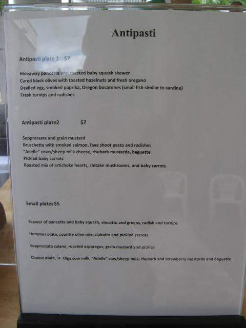 Antipasti (at Lane County Farmers Market) - Eugene, OR menu_pic