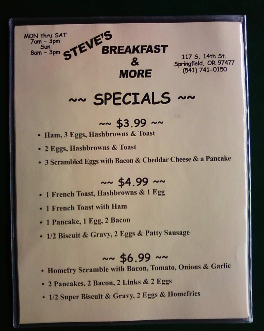 /370005198/Steves-Breakfast-and-More-Springfield-OR - Springfield, OR