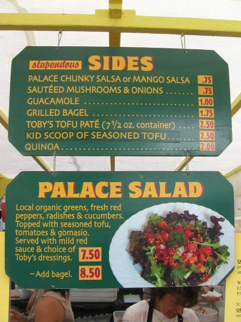 Toby's Tofu Palace (at Lane County Farmers Market) - Eugene, OR menu_pic