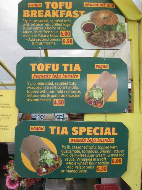 Toby's Tofu Palace (at Lane County Farmers Market) - Eugene, OR menu_pic