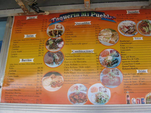 Taqueria Mi Pueblo - Eugene, OR menu_pic