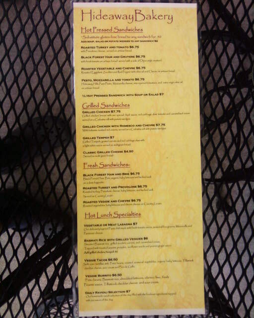 Hideaway Bakery & Espresso - Eugene, OR menu_pic