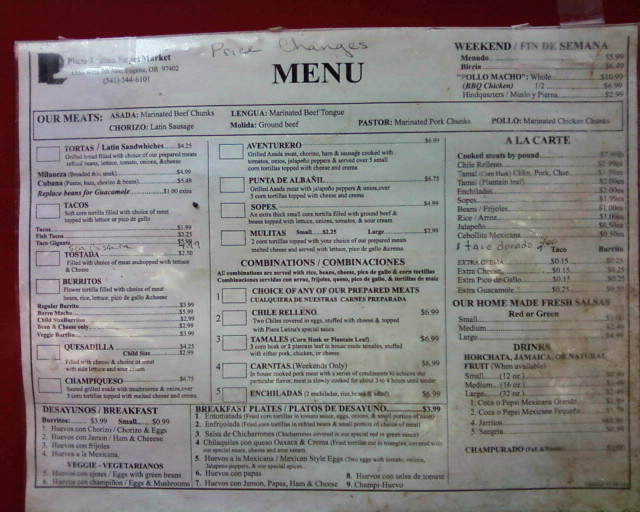 Plaza Latina SuperMarket - Eugene, OR menu_pic