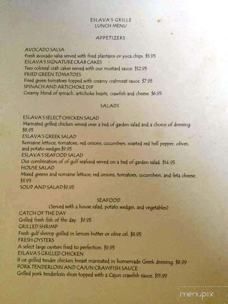 Eslava's Grille - Jackson, MS menu_pic