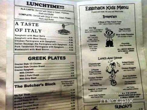 Egg Shack - Calumet Park, IL menu_pic