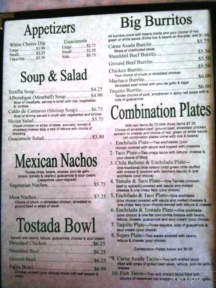 El Camino Real - Fayetteville, AR menu_pic