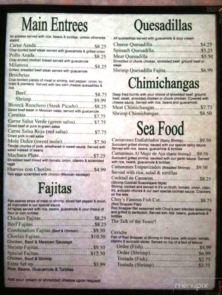 El Camino Real - Fayetteville, AR menu_pic