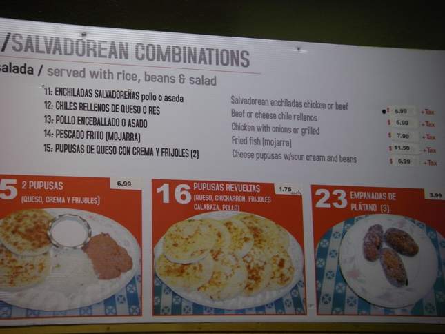 El Salvador Restaurant - Reno, NV menu_pic