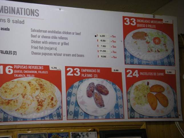 El Salvador Restaurant - Reno, NV menu_pic