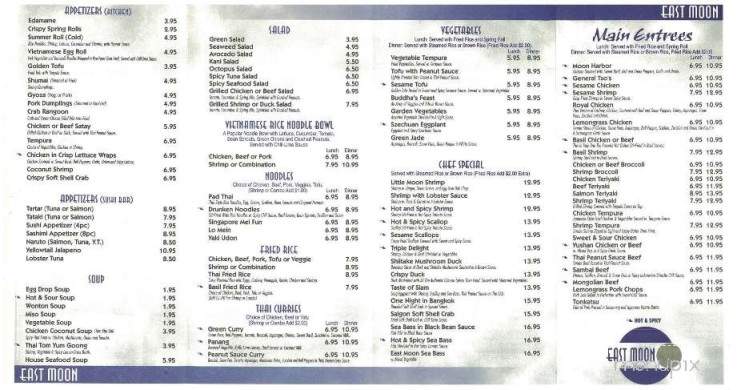 East Moon - Lubbock, TX menu_pic