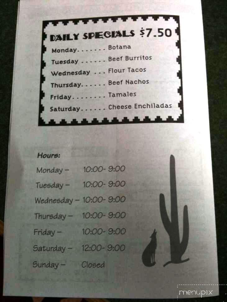 El Coyote Loko - Livonia, MI menu_pic