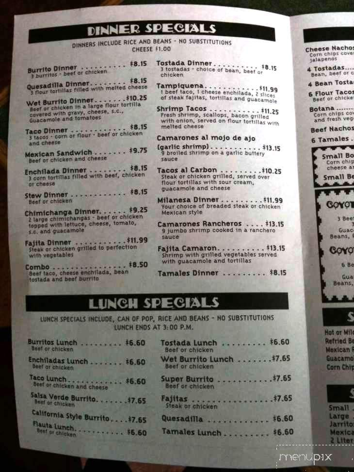 El Coyote Loko - Livonia, MI menu_pic