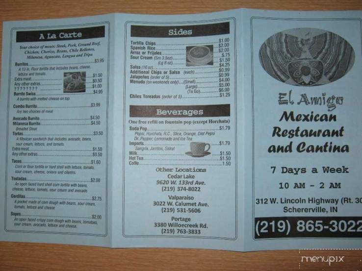 El Amigo - Portage, IN menu_pic