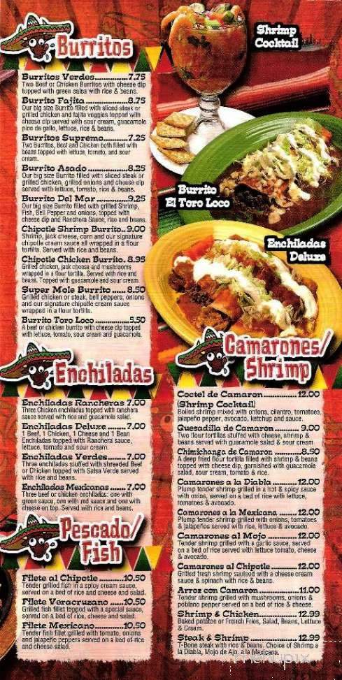 El Toro Loco - Metropolis, IL menu_pic