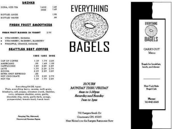 Everything Bagels - Cincinnati, OH menu_pic