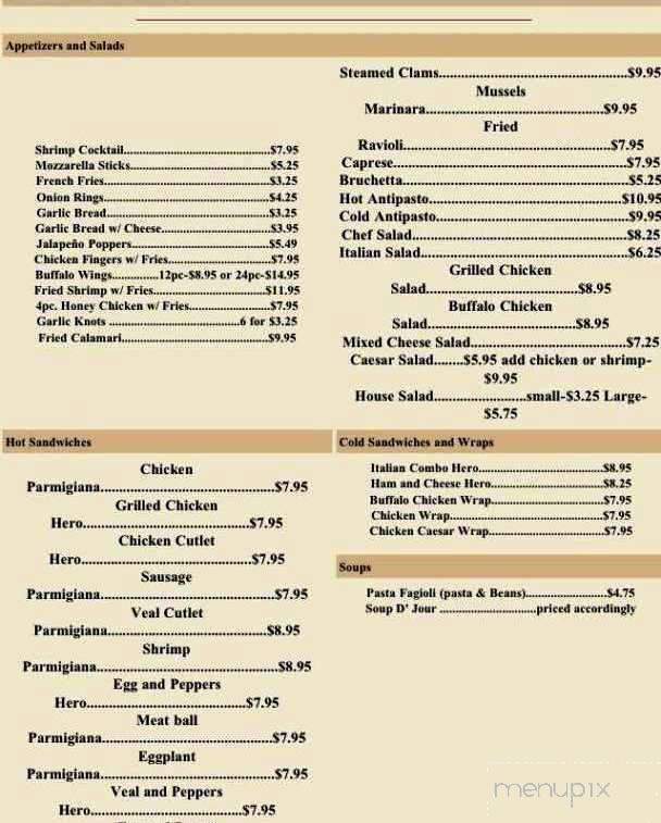 Englese's Italian Restaurant - Surf City, NC menu_pic