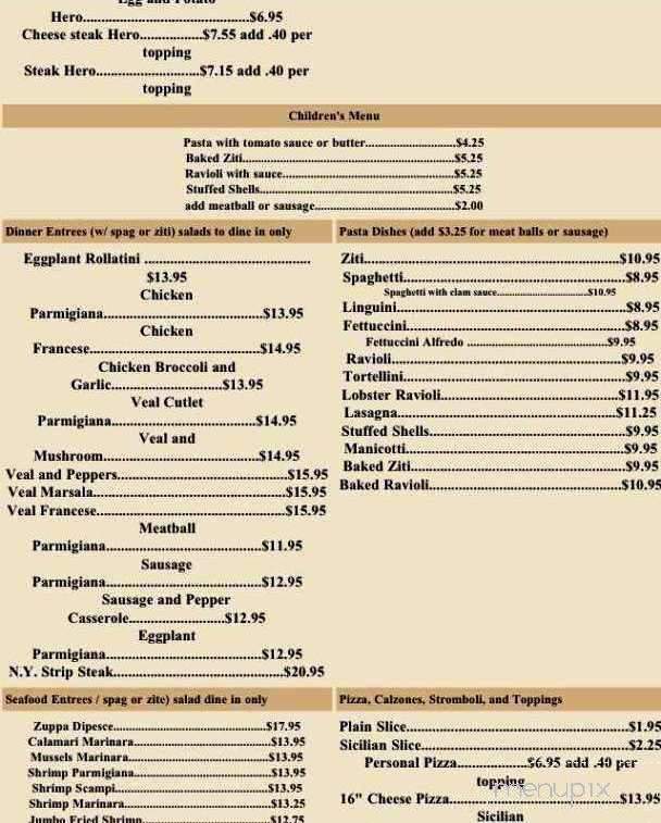 Englese's Italian Restaurant - Surf City, NC menu_pic
