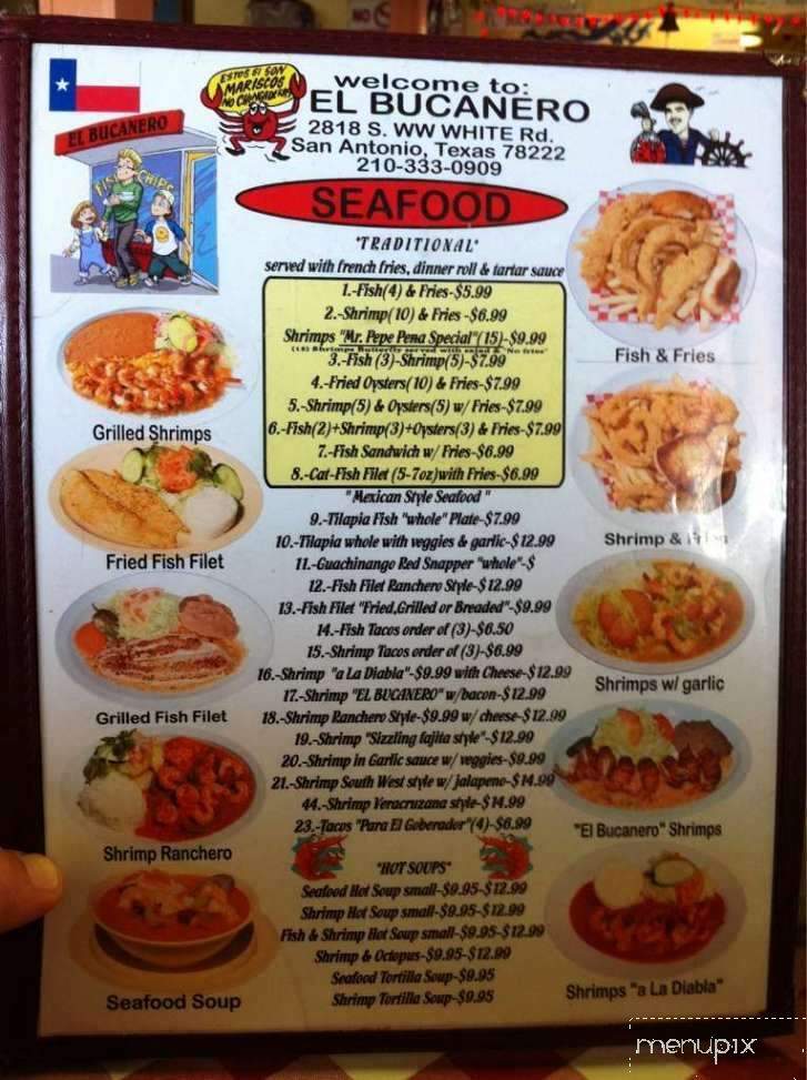 El Bucanero Restaurant - San Antonio, TX menu_pic