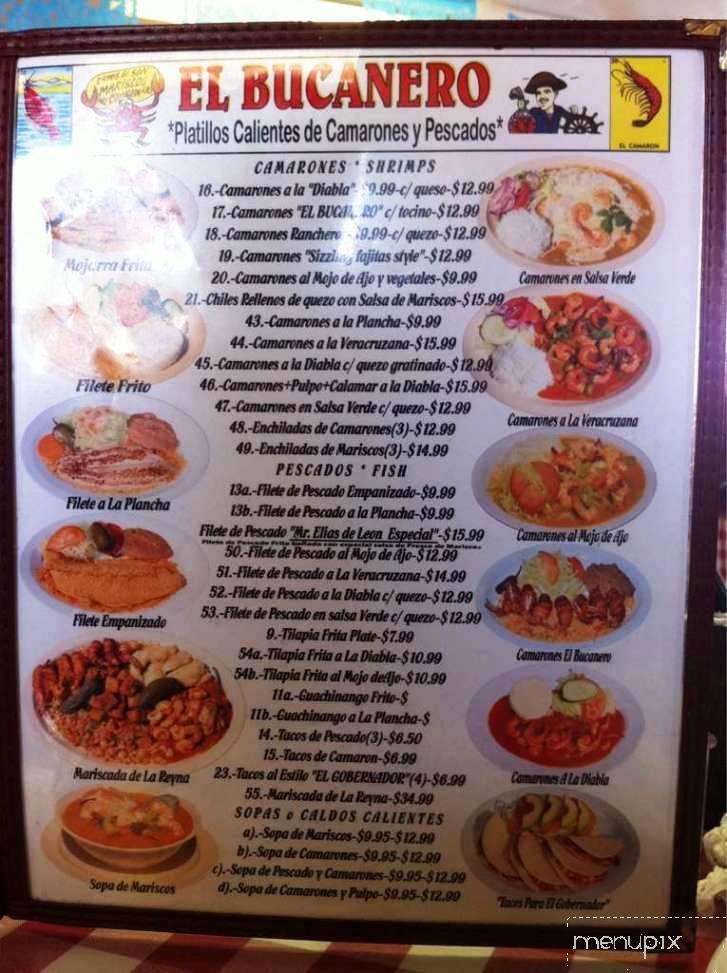 El Bucanero Restaurant - San Antonio, TX menu_pic