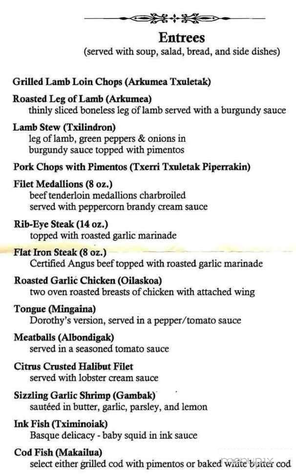 Epi's A Basque Restaurant - Meridian, ID menu_pic