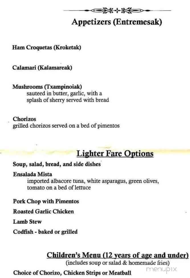 Epi's A Basque Restaurant - Meridian, ID menu_pic