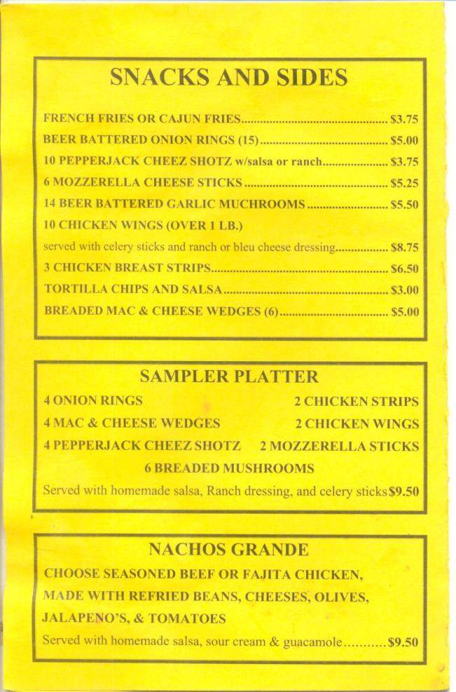 Jimmy Mac's Overtime Grill - Eugene, OR menu_pic