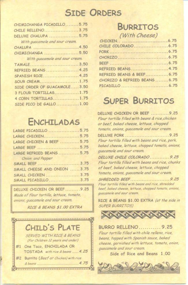 Don Juan Family Restaurant - Eugene, OR menu_pic