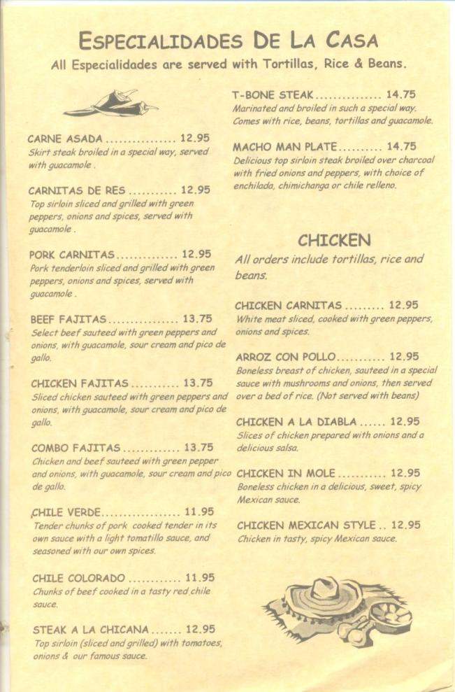 Don Juan Family Restaurant - Eugene, OR menu_pic