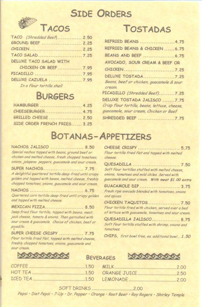 Don Juan Family Restaurant - Eugene, OR menu_pic