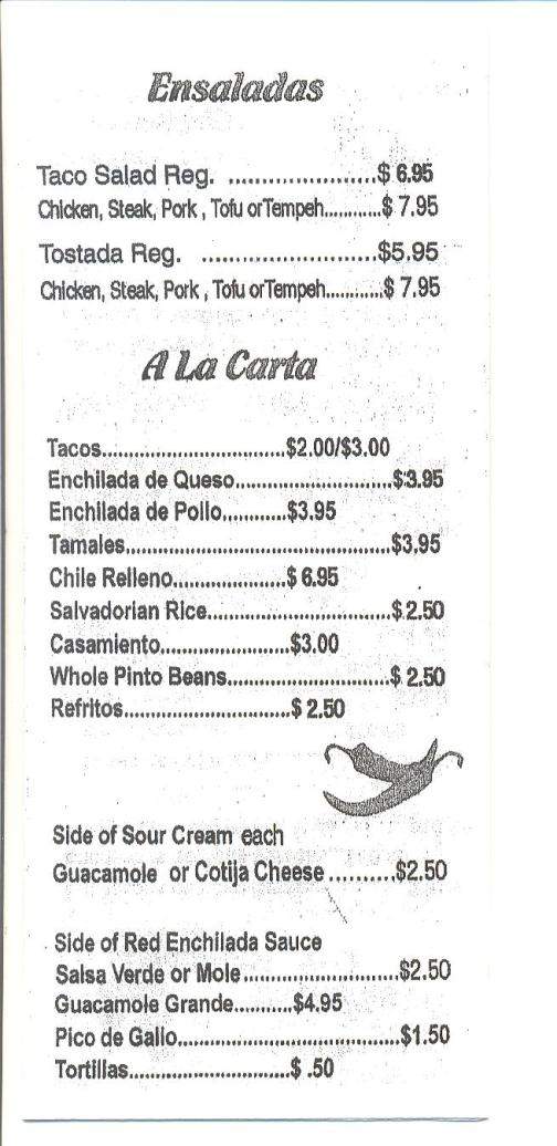 El Jarro Azul - Eugene, OR menu_pic