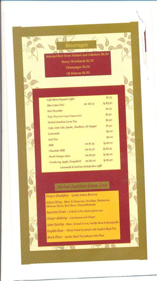Studio One Cafe - Eugene, OR menu_pic