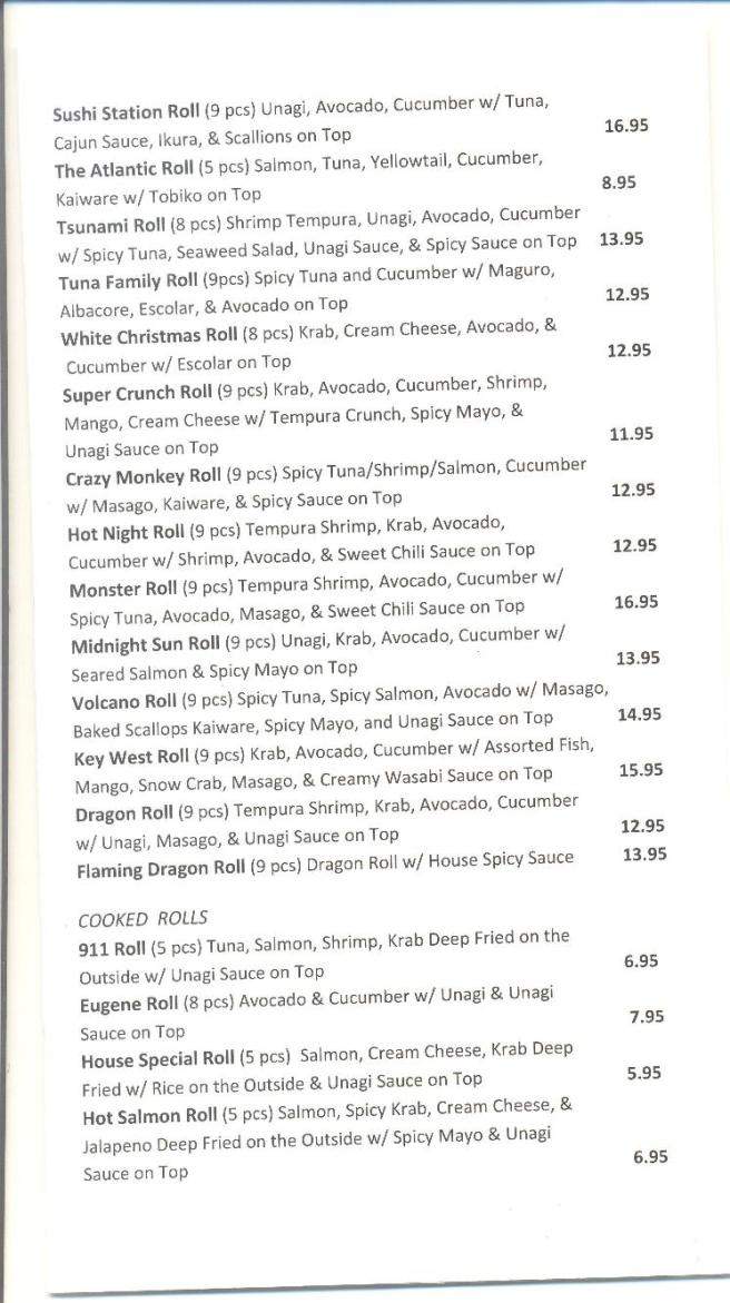 Sushi Station - Eugene, OR menu_pic