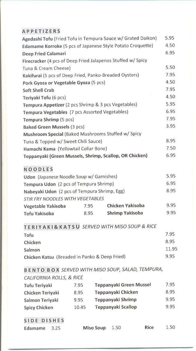 Sushi Station - Eugene, OR menu_pic