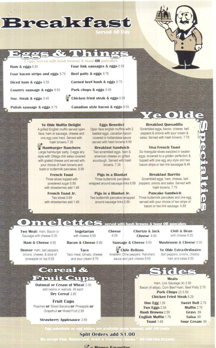 Ye Olde Pancake House - Eugene, OR menu_pic