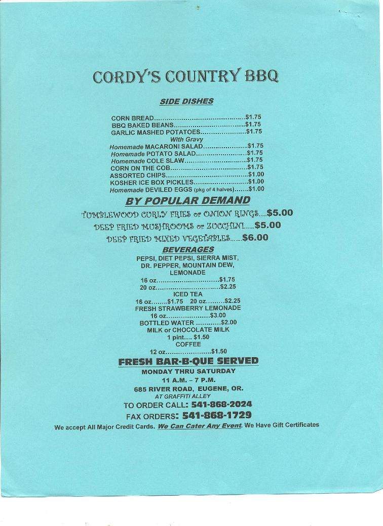 /380021568/Cordys-Country-BBQ-Eugene-OR - Eugene, OR