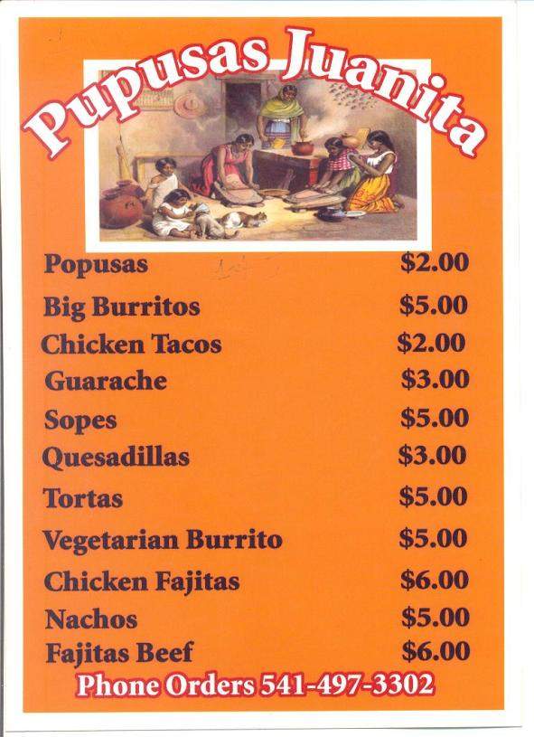 Pupusas Juanita - Eugene, OR menu_pic