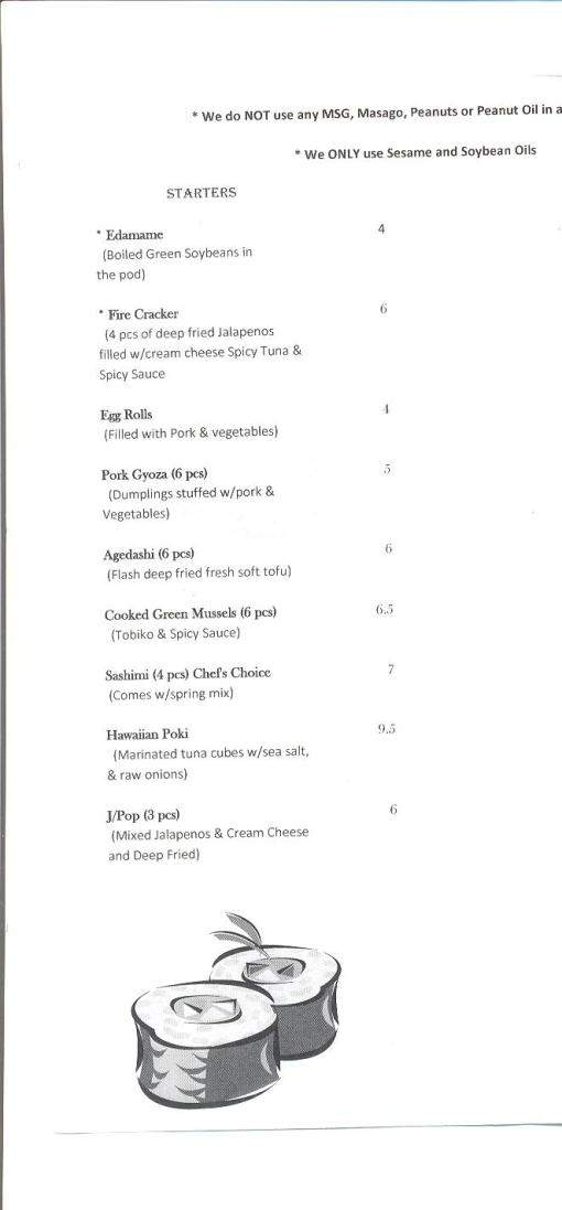 Pier Sushi - Springfield, OR menu_pic