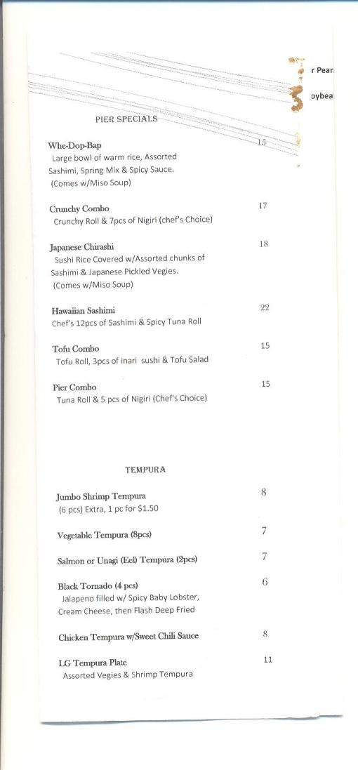 Pier Sushi - Springfield, OR menu_pic