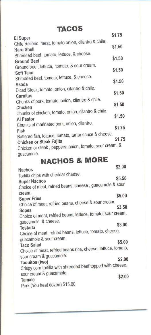 El Super Burrito - Eugene, OR menu_pic