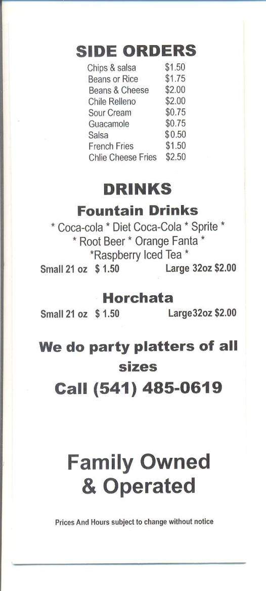 El Super Burrito - Eugene, OR menu_pic
