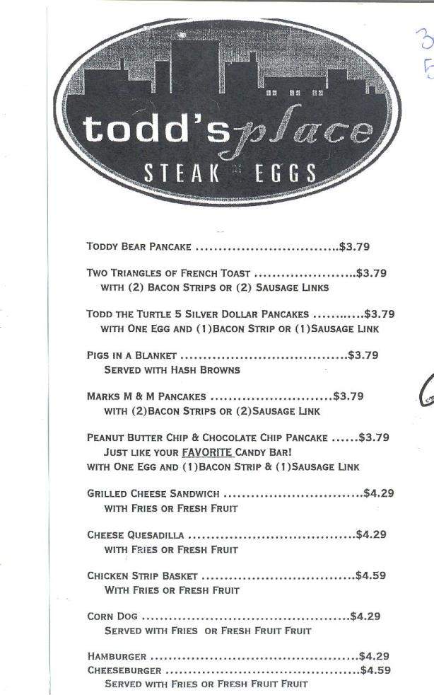 Todd's Place Steak & Eggs - Eugene, OR menu_pic