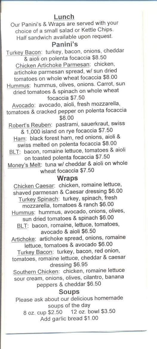 Chase Gardens Cafe and Bistro - Eugene, OR menu_pic