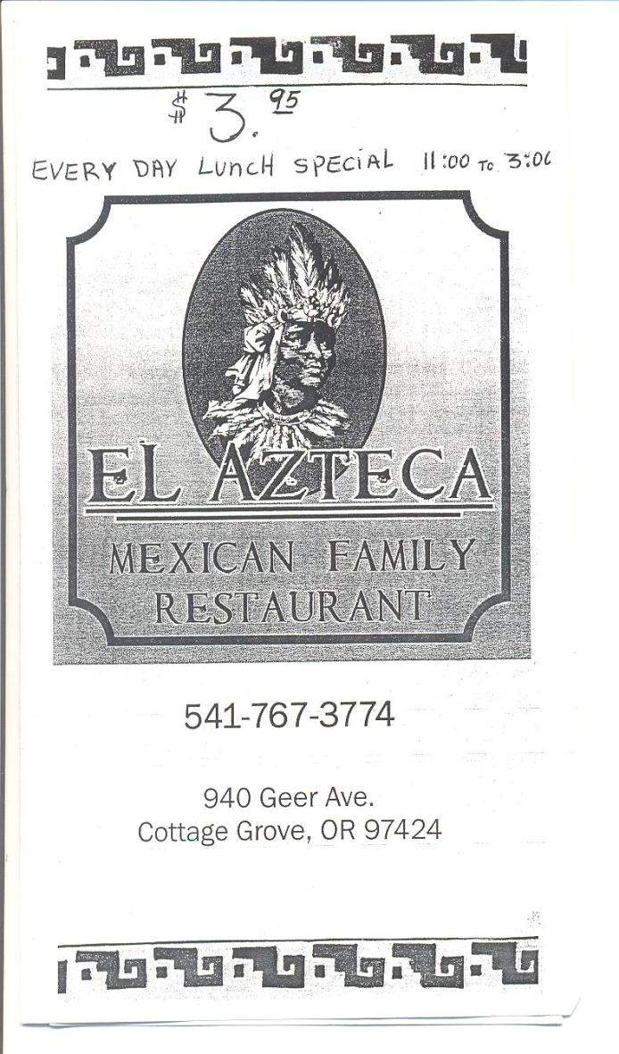 El Azteca - Myrtle Creek, OR menu_pic
