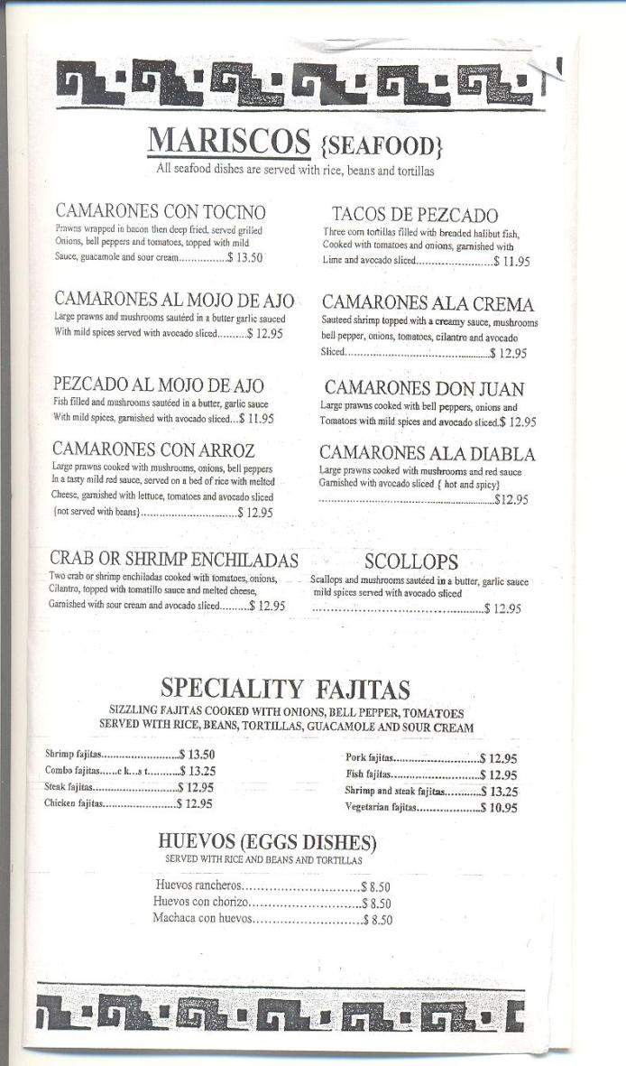 El Azteca - Myrtle Creek, OR menu_pic