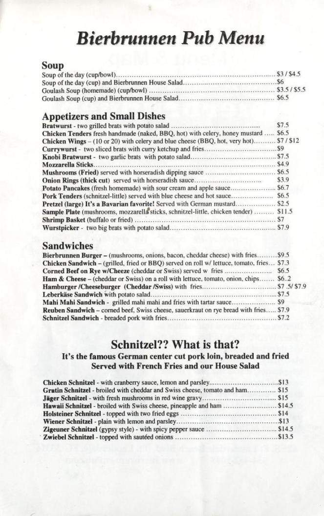 Bierbrunnen Fort Lauderdale - Fort Lauderdale, FL menu_pic