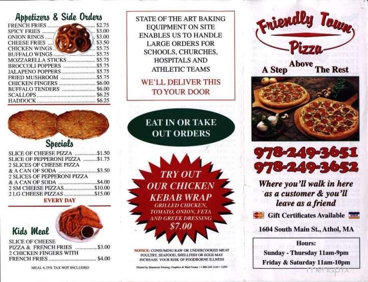 /134716/Friendly-Town-Pizza-Athol-MA - Athol, MA