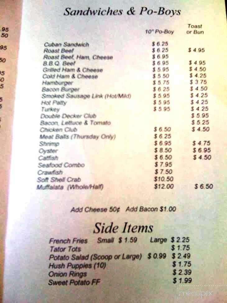 Frisco Deli - LaPlace, LA menu_pic