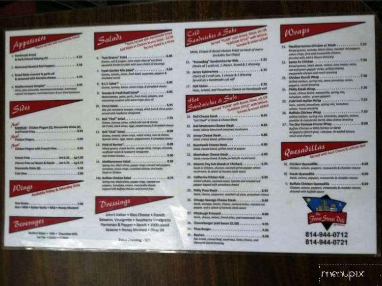 Front Street Deli - Altoona, PA menu_pic