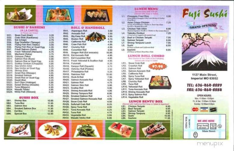 Fuji Sushi - Imperial, MO menu_pic