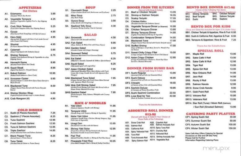 Fuji Sushi - Imperial, MO menu_pic